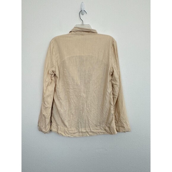 Raquel Allegra Women's Silk Linen Jai Jacket Blazer Beige Large Beach Lagenlook - Picture 7 of 8